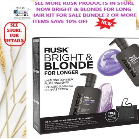 Rusk Brightening Platinum X Shampoo & Conditioner 33.8 fl🆕FAST SHIPPED⌚📦🏃💨🚚 - Picture 7 of 16